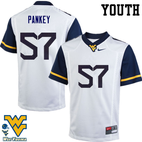 NCAA Youth Adam Pankey West Virginia Mountaineers White #57 Nike Stitched Football College Authentic Jersey PU23C26IW